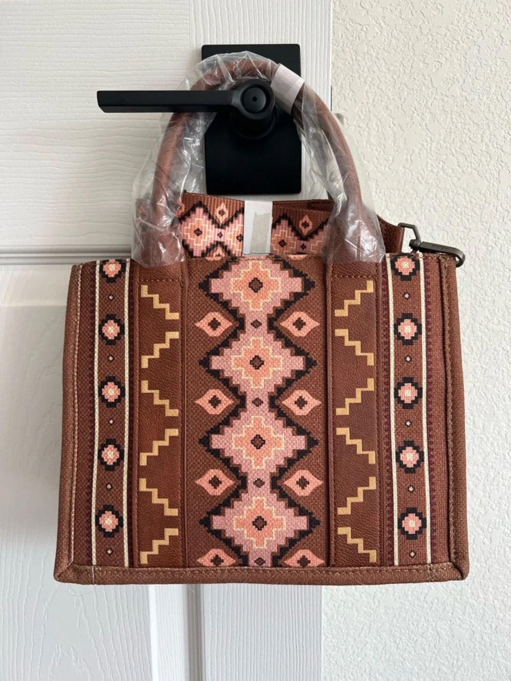 Wrangler Southwestern Canvas Crossbody Satchel - Picture 4 of 16